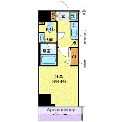 クレヴィスタ大森2(1K/4階)の間取り写真