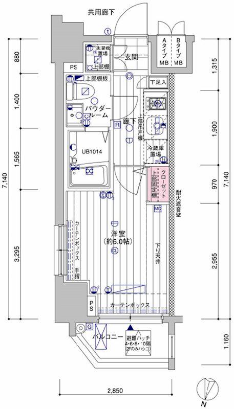 メインステージ南品川 7階階 間取り