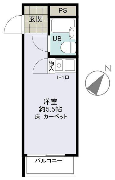 ハイシティ南青山(ワンルーム/2階)の間取り写真