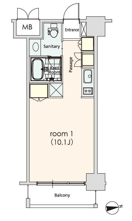 カスタリア芝公園(ワンルーム/5階)の間取り写真