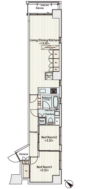 カスタリア八丁堀 8階階 間取り
