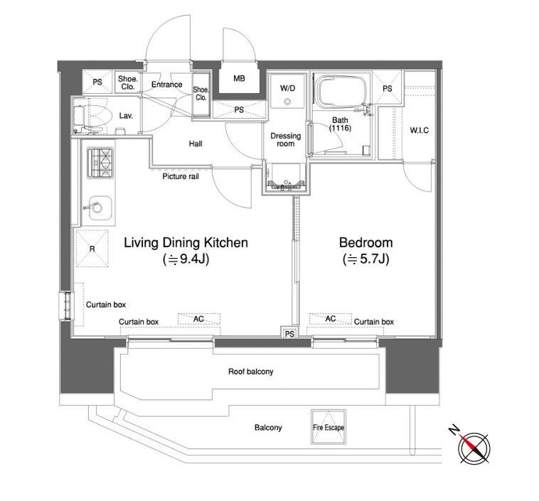 カスタリア大森2(ワンルーム/11階)の間取り写真