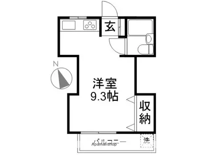 森井荘(ワンルーム/2階)の間取り写真