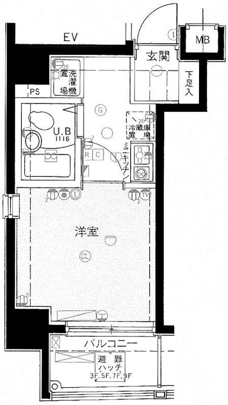 メインステージ大森駅前(1K/6階)の間取り写真