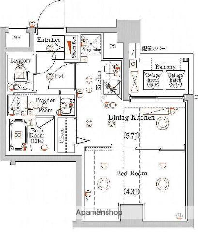 ラフィスタ多摩川(1DK/3階)の間取り写真
