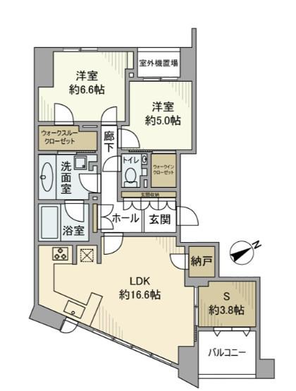 ノーツ目黒青葉台(2SLDK/5階)の間取り写真