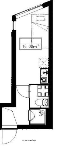 プラチナレジデンス白金台(ワンルーム/1階)の間取り写真