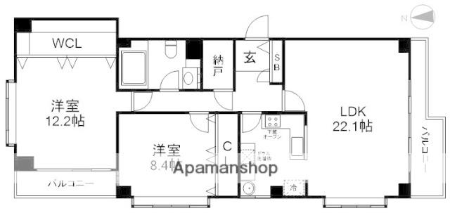 池田山KAY&KAY(2SLDK/2階)の間取り写真
