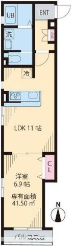 エクウス・アグラム(1LDK/2階)の間取り写真