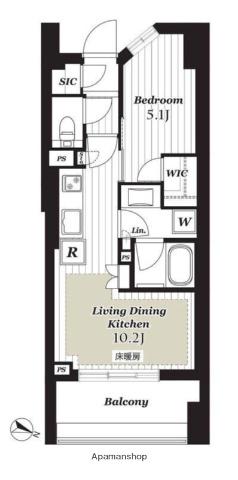 ザ・マジェスティコート目黒(1LDK/14階)の間取り写真