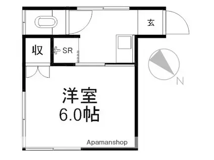 ドゥエルさかえ(1K/2階)の間取り写真