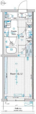 ブライズ多摩川DUE(1K/2階)の間取り写真