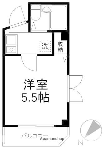 ニュー若竹(1K/3階)の間取り写真