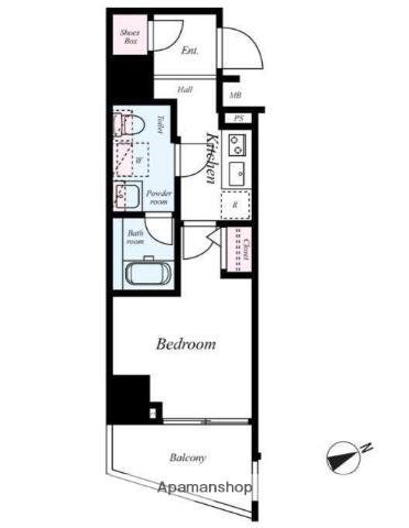 AXAS西五反田(1K/8階)の間取り写真