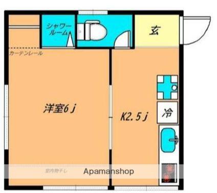 三恵荘(1K/2階)の間取り写真