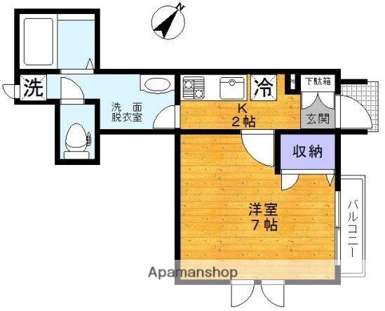 西小山アパート(1K/1階)の間取り写真