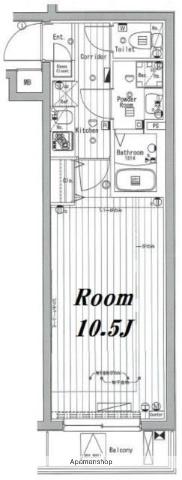 メイクスデザイン西馬込(1K/4階)の間取り写真