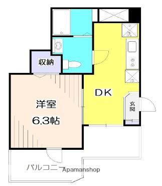 AIFORT.目黒不動前(1DK/4階)の間取り写真