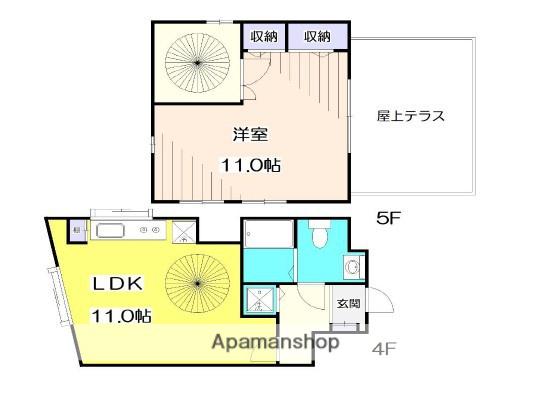 AIFORT.目黒不動前(1LDK/4階)の間取り写真