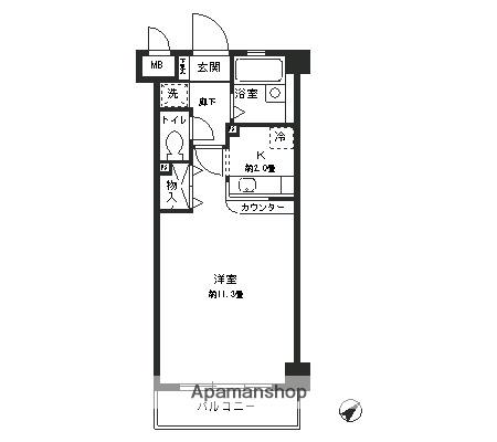 ラ・レーヌ久が原(1K/3階)の間取り写真