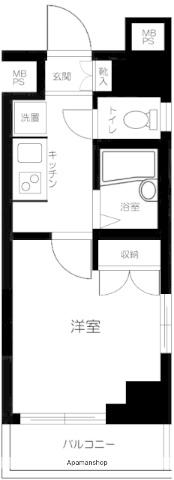 エクシム雪谷大塚(1K/8階)の間取り写真