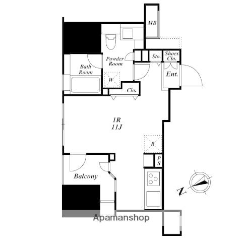 朝日マンション五反田(ワンルーム/8階)の間取り写真
