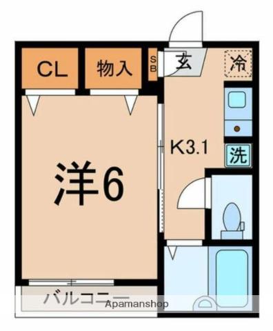 シティパル(1K/2階)の間取り写真