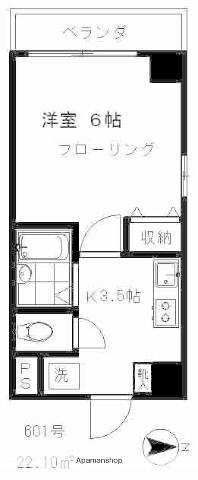 アネックス旗の台(1K/7階)の間取り写真