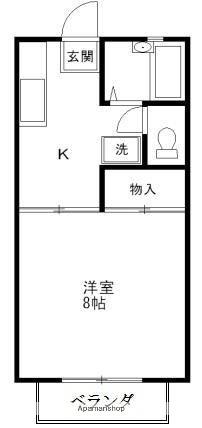 東矢口コーポ(1K/2階)の間取り写真