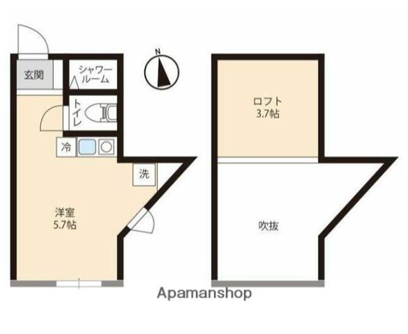 馬込アパートメント(ワンルーム/1階)の間取り写真
