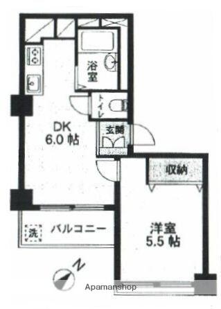 パールマンション馬込(1DK/2階)の間取り写真