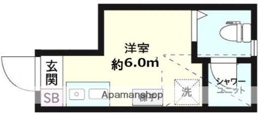 サークルハウスB(ワンルーム/1階)の間取り写真