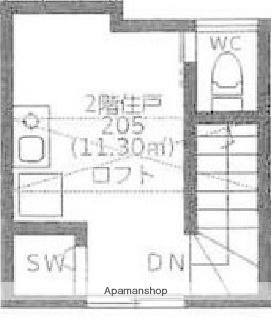 グランドソレイユ東雪谷(ワンルーム/2階)の間取り写真