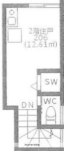 グランドソレイユ東雪谷(ワンルーム/2階)の間取り写真