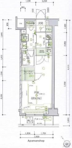 グランドコンシェルジュ多摩川アジールコート(1K/4階)の間取り写真