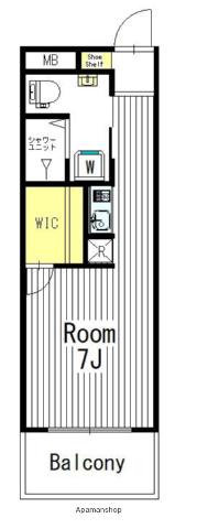 武山ビル(1K/3階)の間取り写真