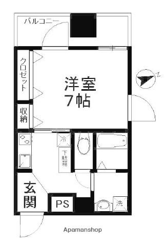 フェリーセ(1K/4階)の間取り写真