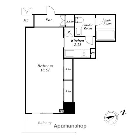 KDXレジデンス戸越(1K/8階)の間取り写真