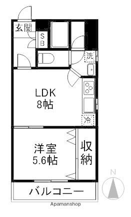 エンジェルス守屋(1LDK/3階)の間取り写真