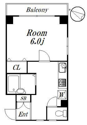 KSマンション(1K/3階)の間取り写真