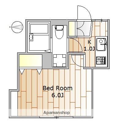 パルドエル大岡山(1K/2階)の間取り写真