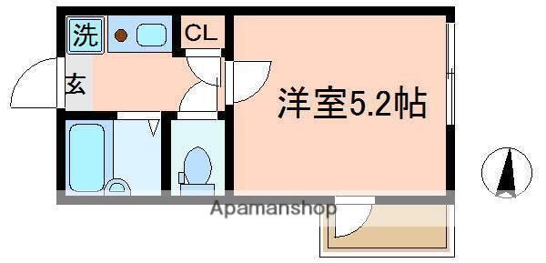 あおばトラスト御嶽山(1K/1階)の間取り写真