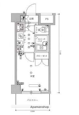 スカイコート池上壱番館(1K/3階)の間取り写真