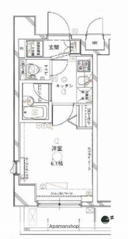 ステージファースト武蔵小山Ⅱ(1K/2階)の間取り写真