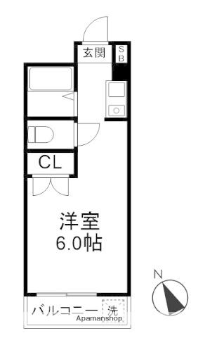 プロス不動前(ワンルーム/2階)の間取り写真