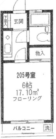 VILLA昭立(1K/2階)の間取り写真