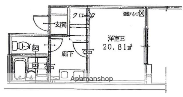 木乃池プラザ南馬込(1K/1階)の間取り写真
