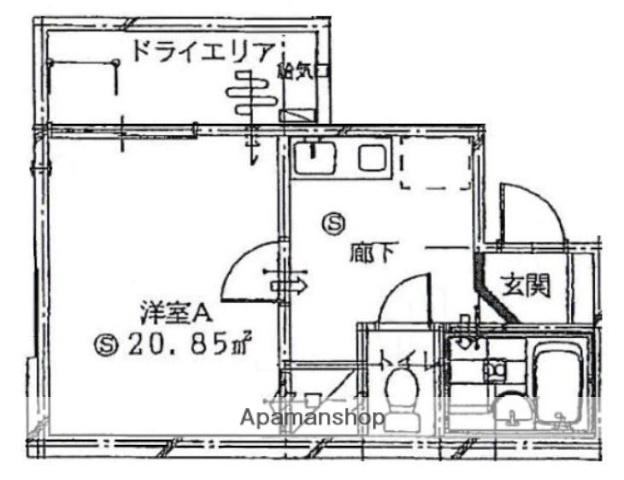 木乃池プラザ南馬込(1K/1階)の間取り写真