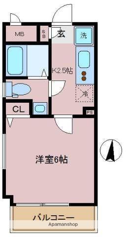 R FLAT(1K/1階)の間取り写真