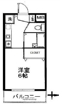 メゾンクレソンⅢ(1K/4階)の間取り写真